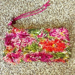 Grain embroidered clutch bag